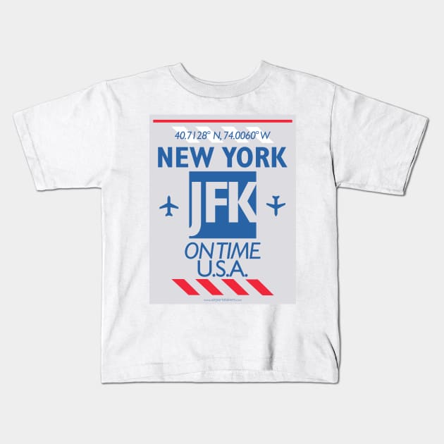 JFK aviation code Kids T-Shirt by Woohoo